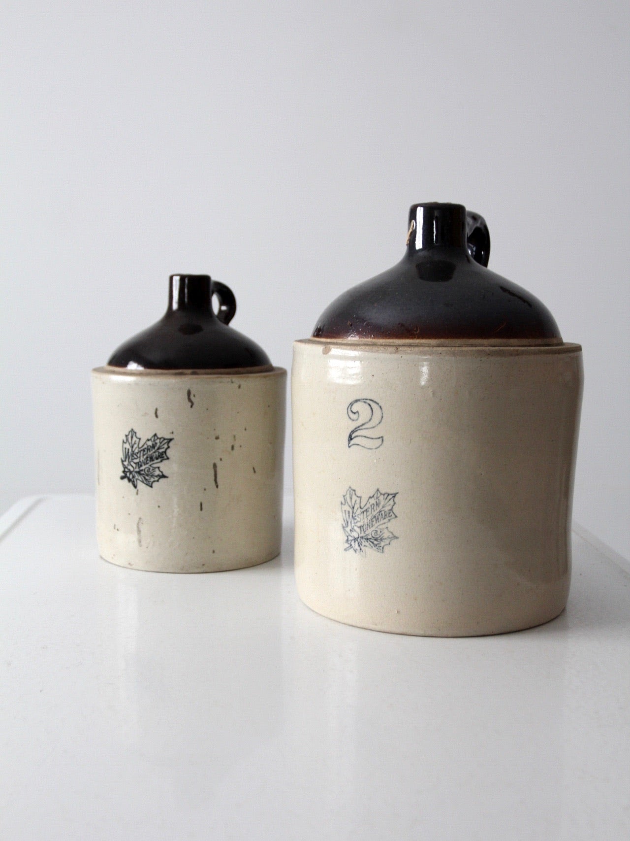 antique Western Stoneware jug set of 2