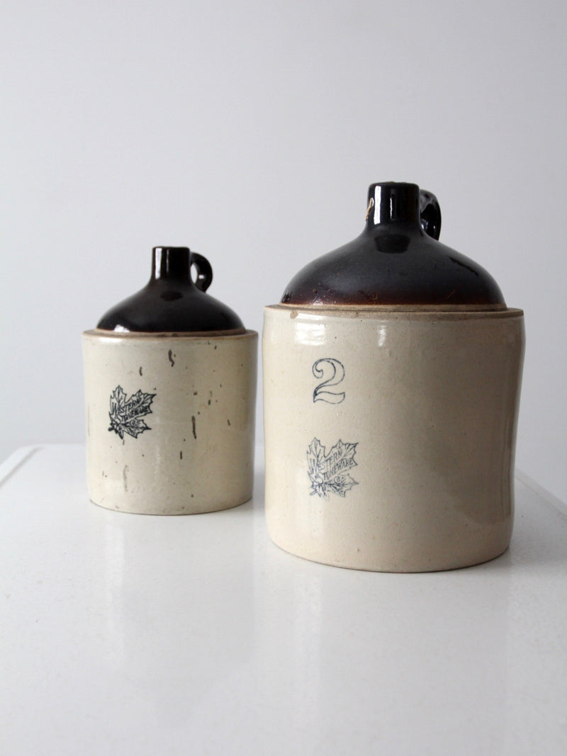 antique Western Stoneware jug set of 2