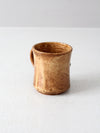 vintage studio pottery mug with fleur-di-lis