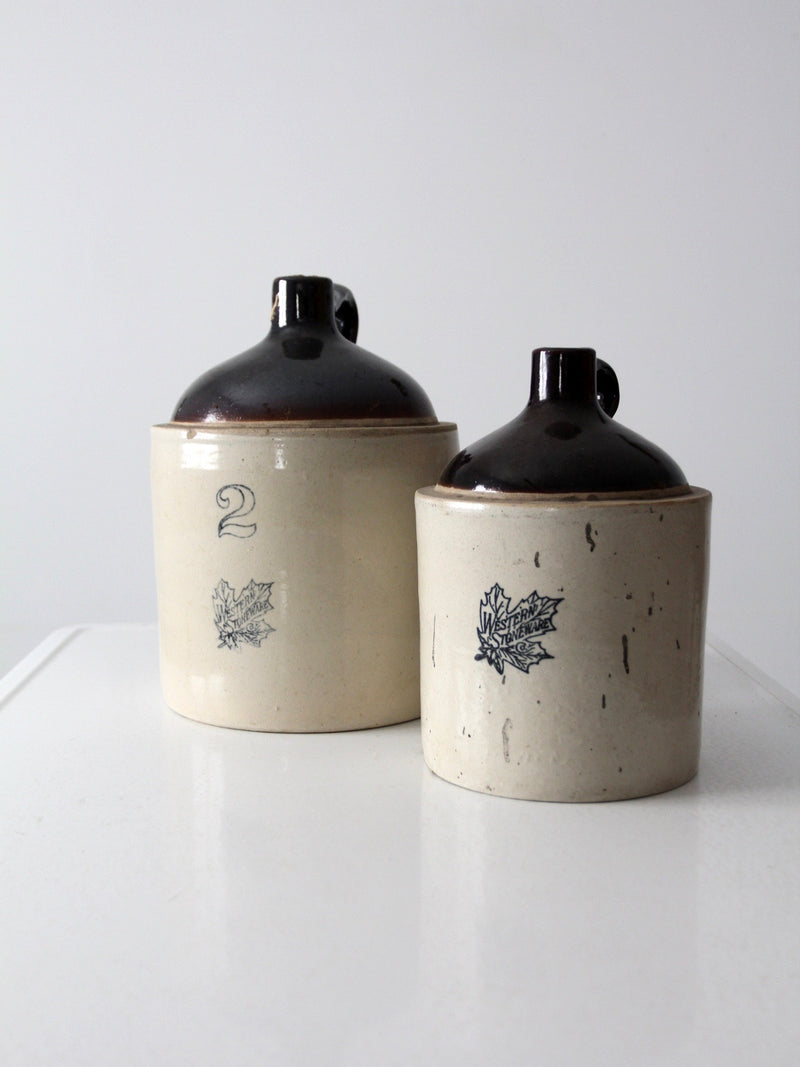 antique Western Stoneware jug set of 2
