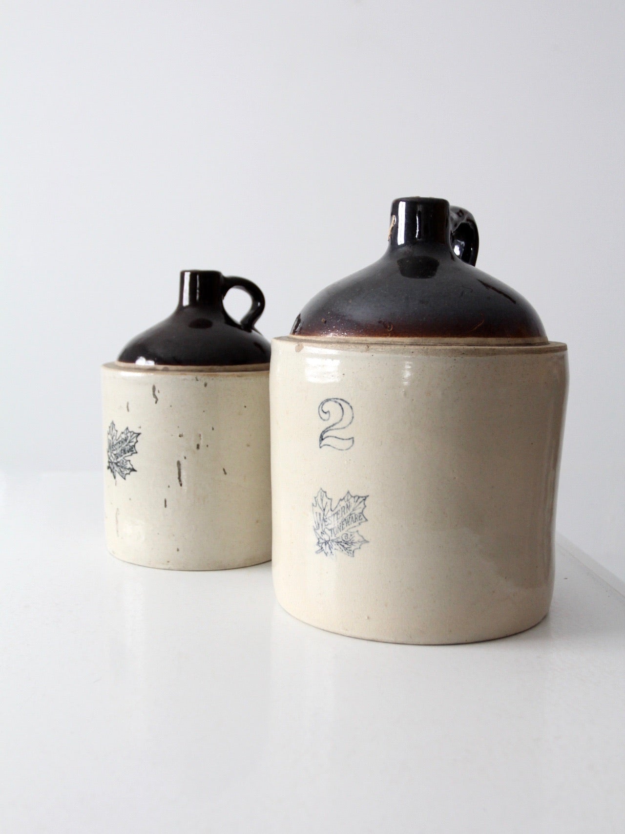 antique Western Stoneware jug set of 2