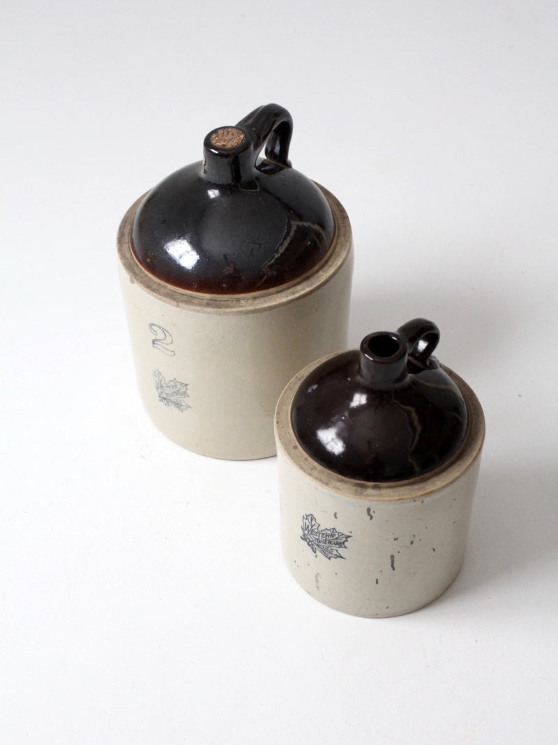 antique Western Stoneware jug set of 2