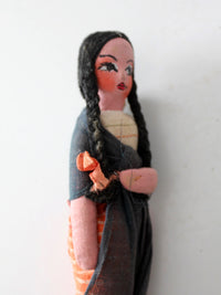 vintage handmade folk art cloth doll