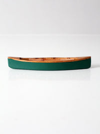 mid-century handmade wooden canoe model