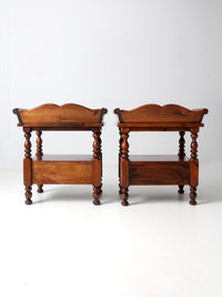 vintage Colonial Revival end tables pair