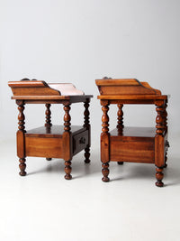 vintage Colonial Revival end tables pair