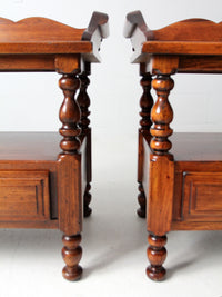 vintage Colonial Revival end tables pair