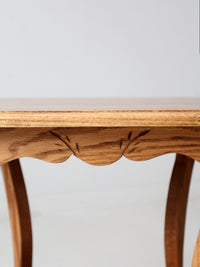 pair of vintage oak Colonial Revival style end tables