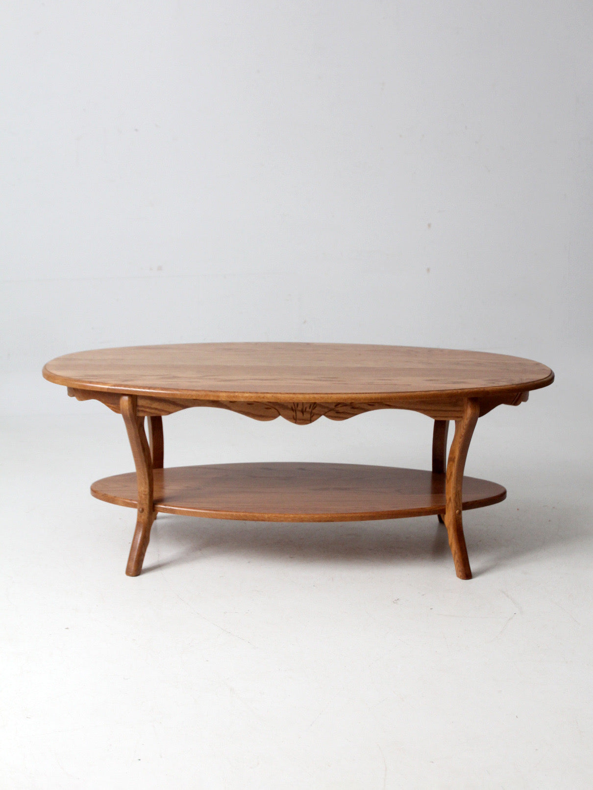 vintage oak Colonial Revival style coffee table