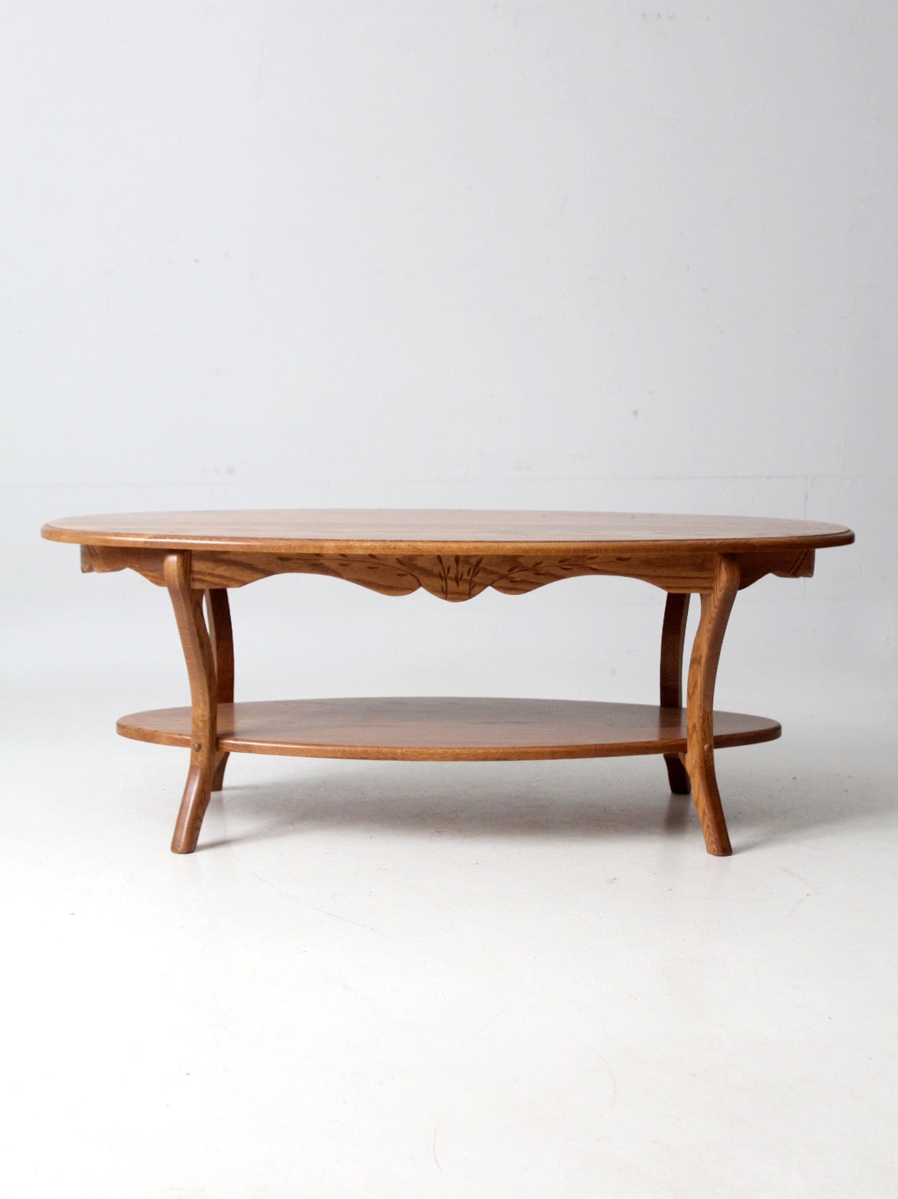 vintage oak Colonial Revival style coffee table