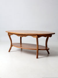 vintage oak Colonial Revival style coffee table