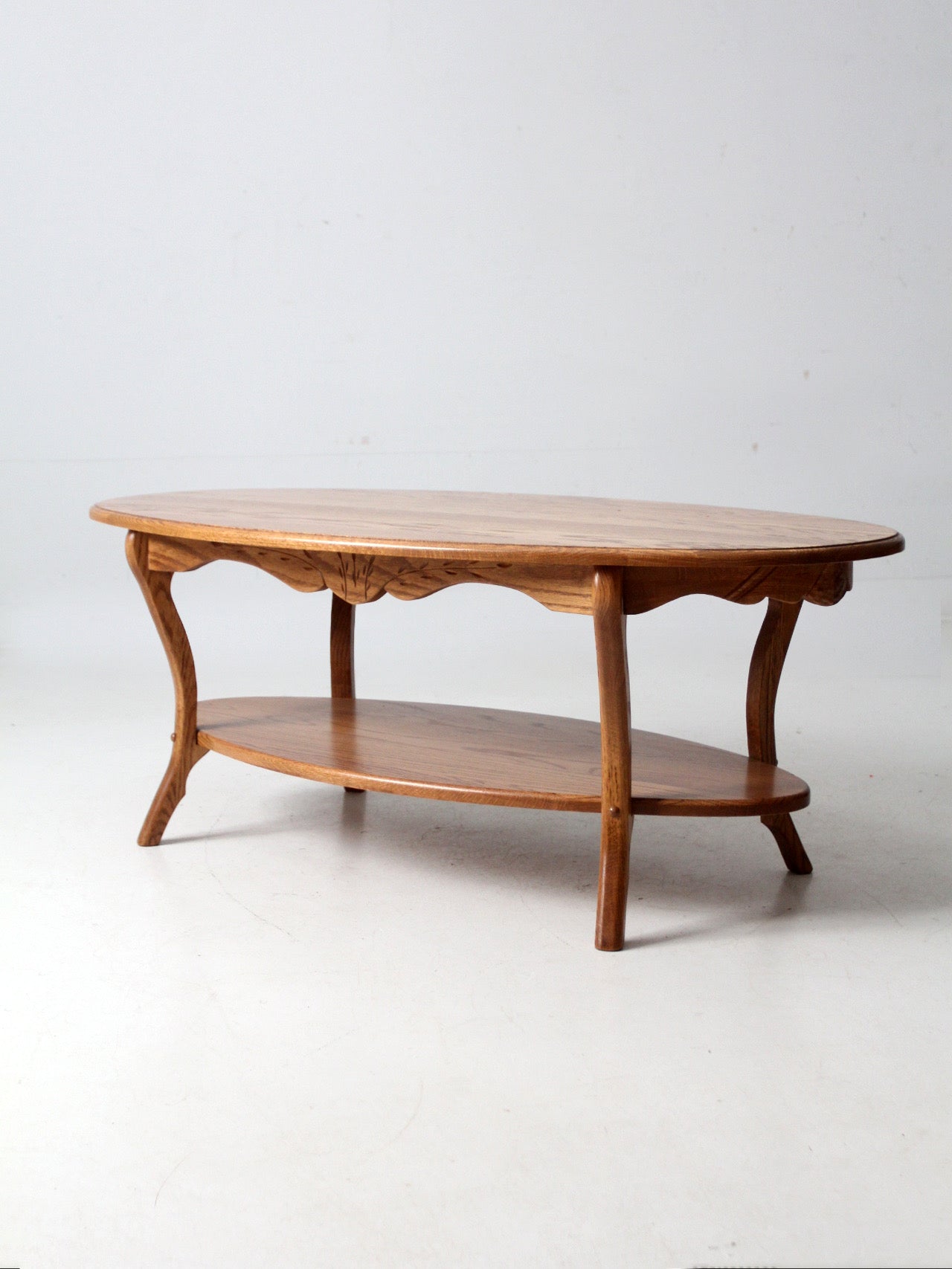 vintage oak Colonial Revival style coffee table
