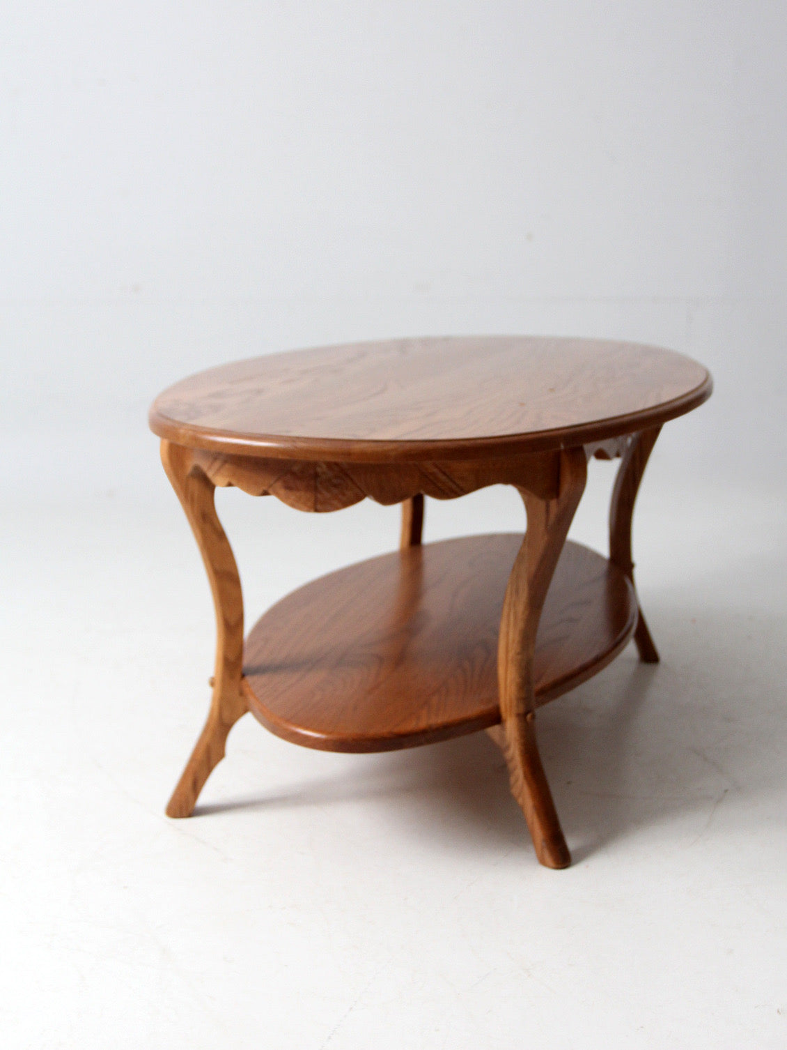 vintage oak Colonial Revival style coffee table