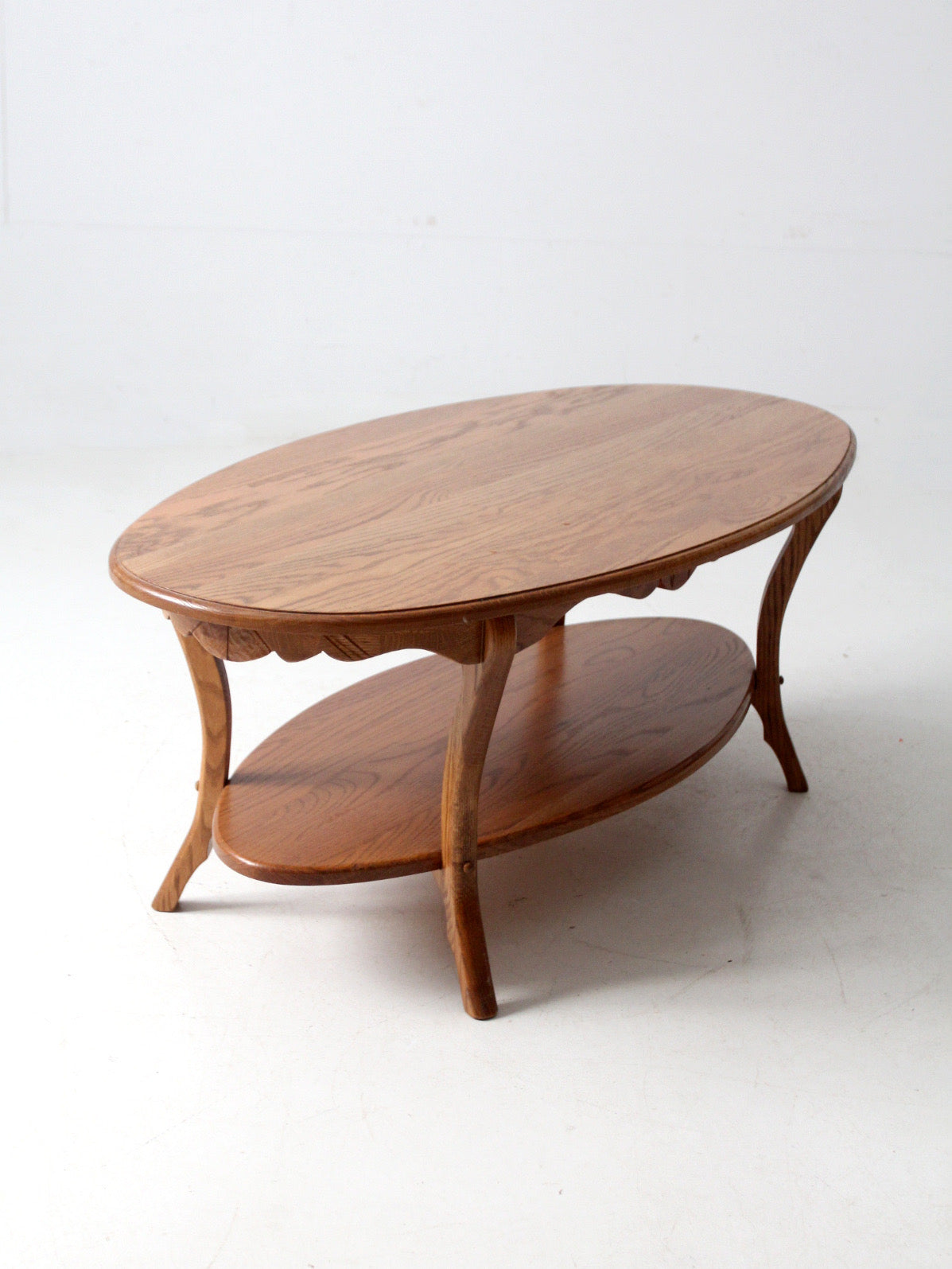 vintage oak Colonial Revival style coffee table