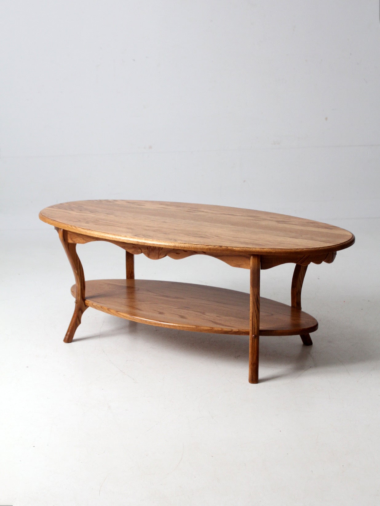 vintage oak Colonial Revival style coffee table