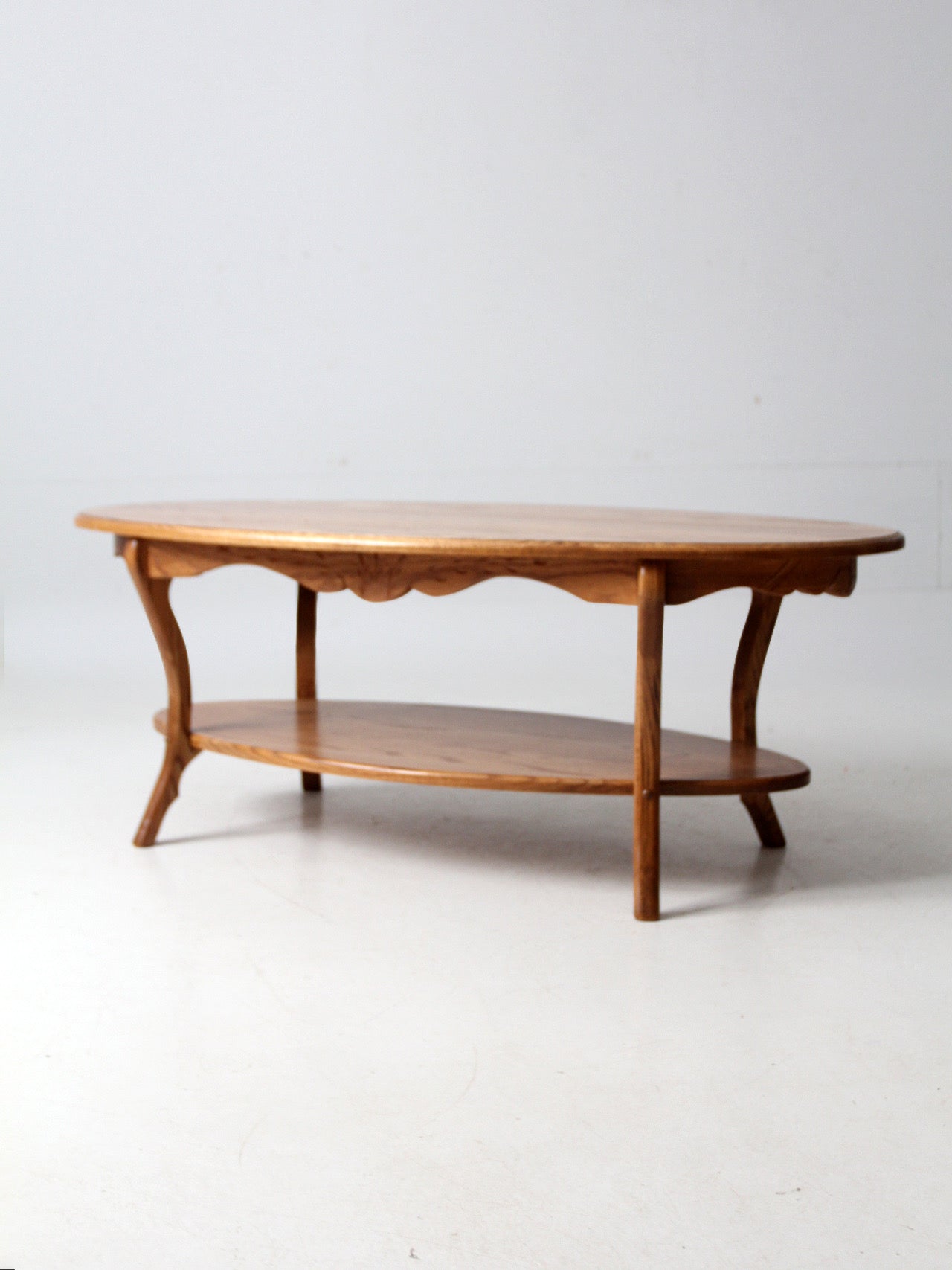 vintage oak Colonial Revival style coffee table