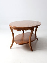 vintage oak Colonial Revival style coffee table