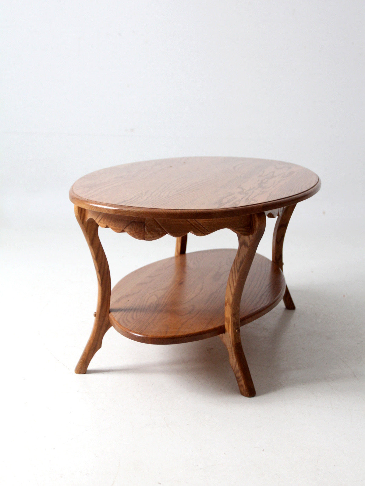 vintage oak Colonial Revival style coffee table