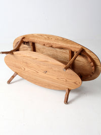 vintage oak Colonial Revival style coffee table