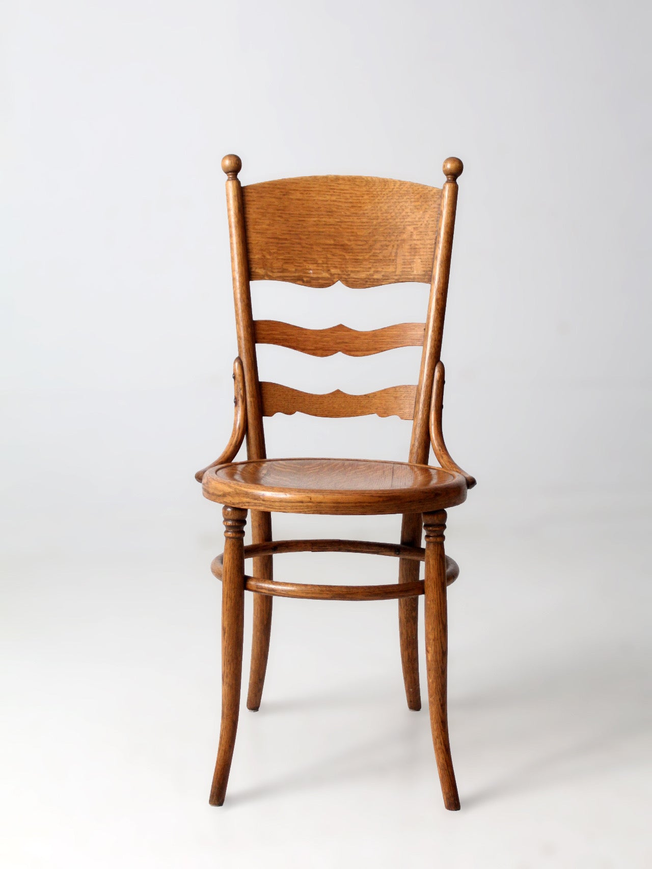 antique continental bentwood ladder-back side chair