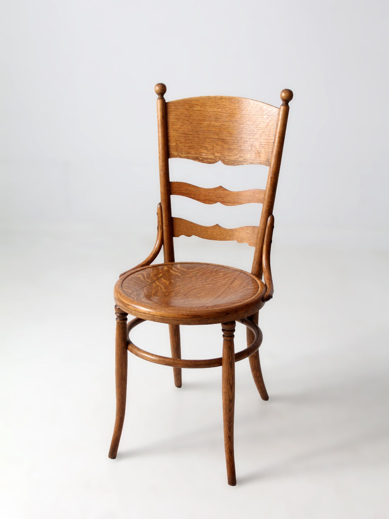 antique continental bentwood ladder-back side chair