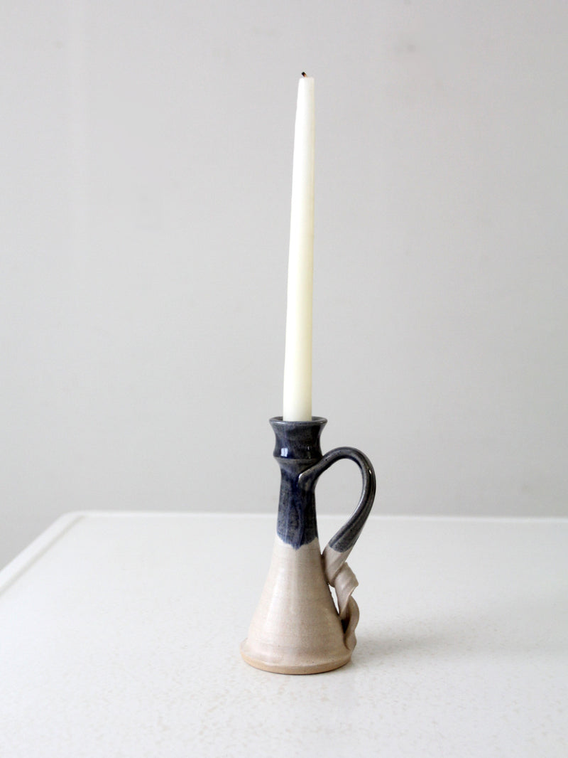 vintage studio pottery candlestick holder