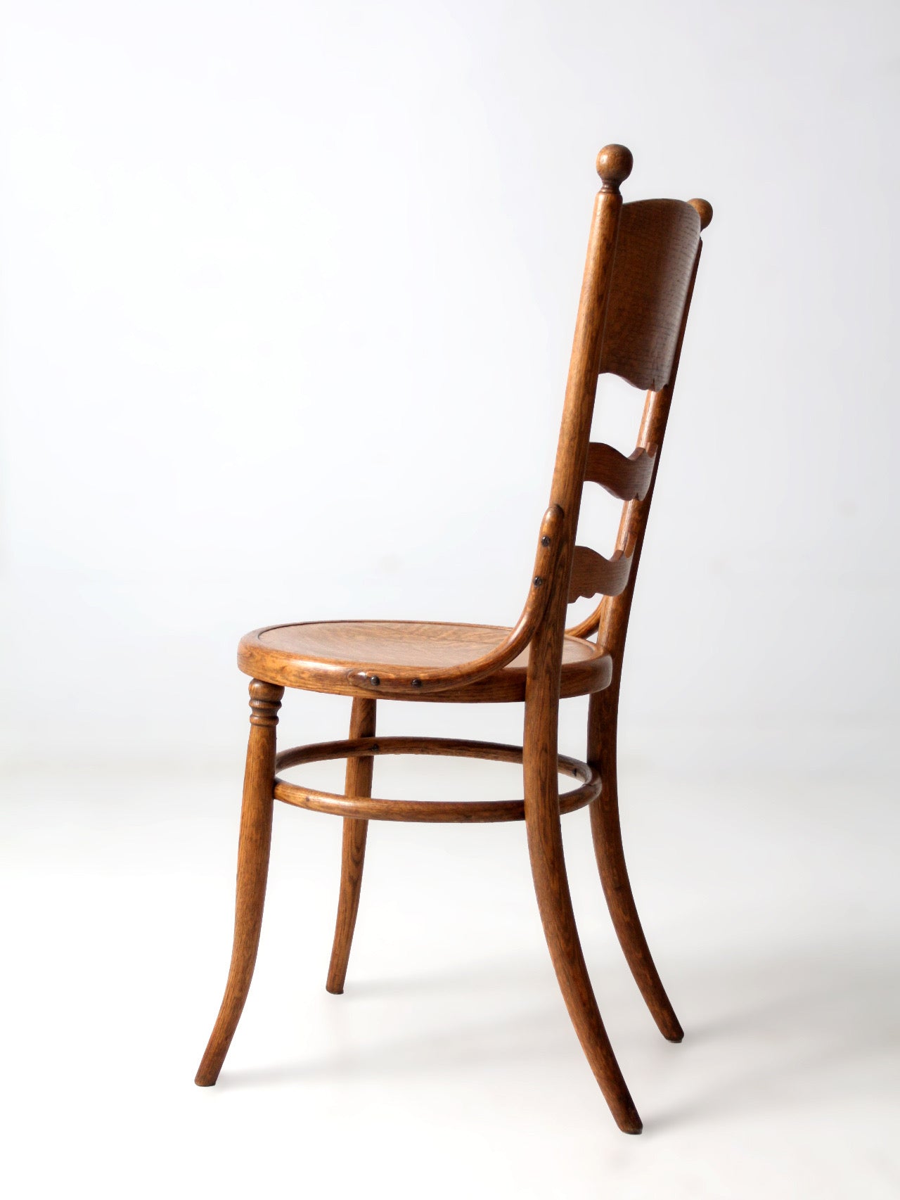 antique continental bentwood ladder-back side chair