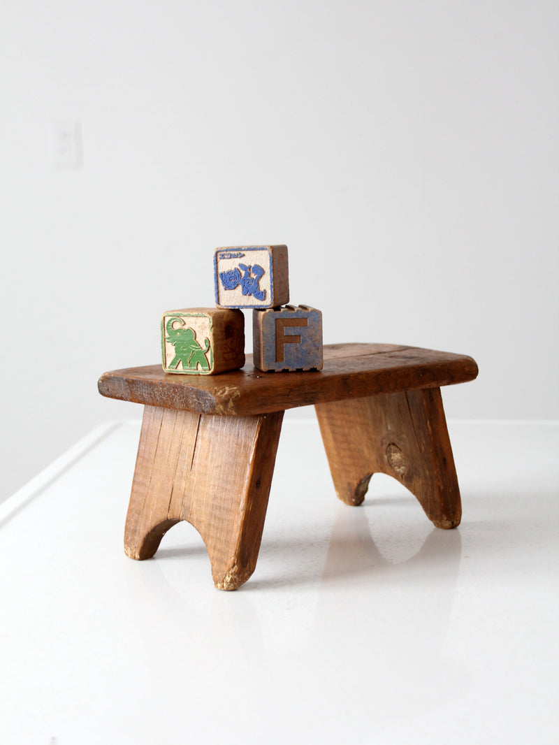 antique wooden footstool