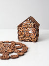 antique walnut slice nut house and tray