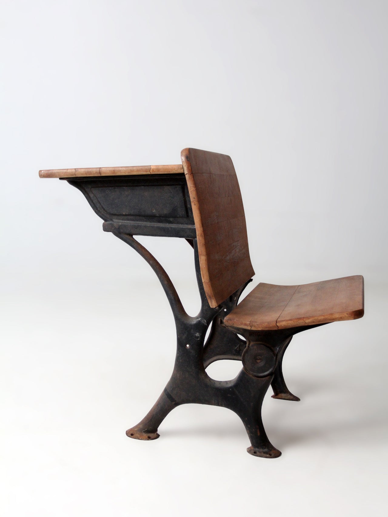 antique Chicago cast iron school desk