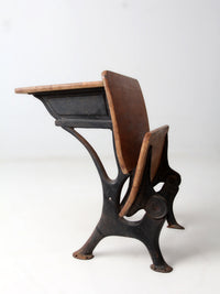 antique Chicago cast iron school desk