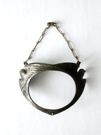 vintage bird motif metal bracelet