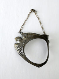 vintage bird motif metal bracelet