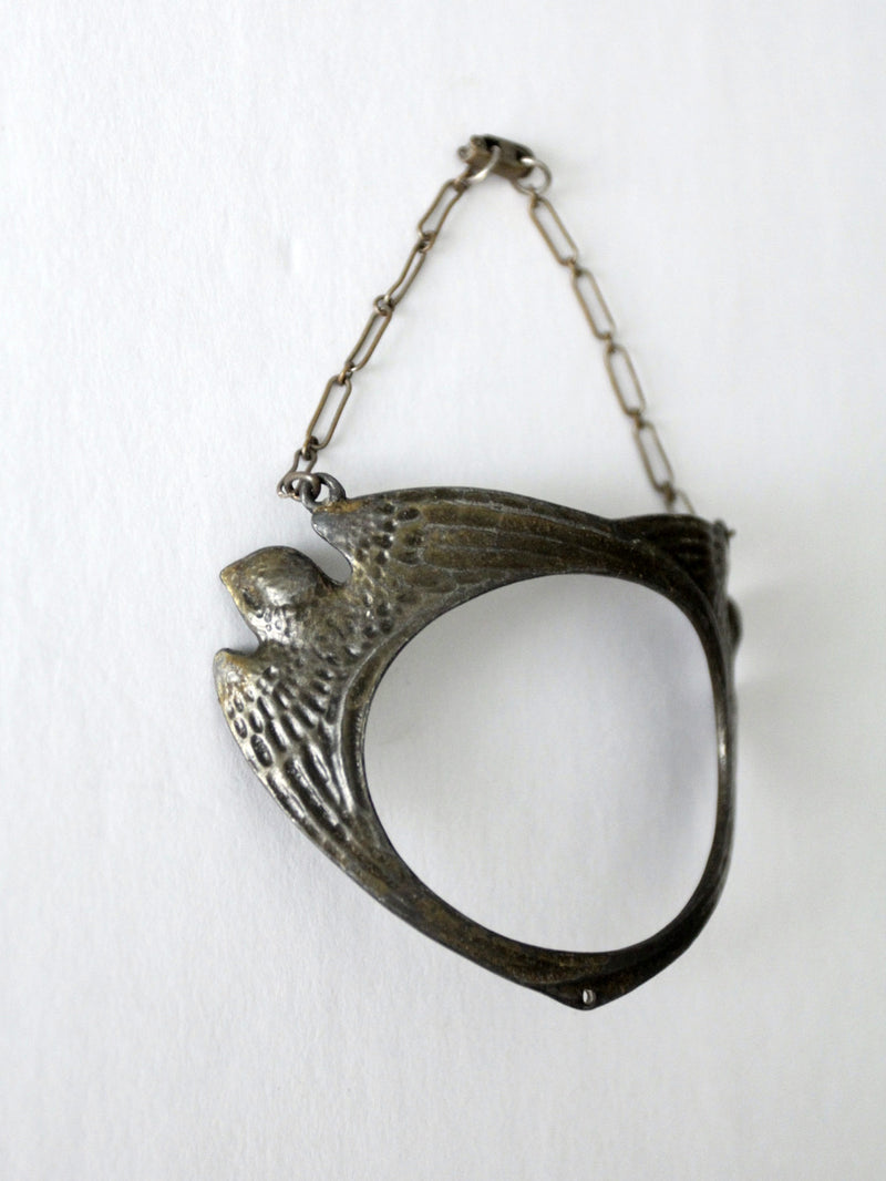 vintage bird motif metal bracelet