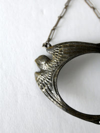vintage bird motif metal bracelet