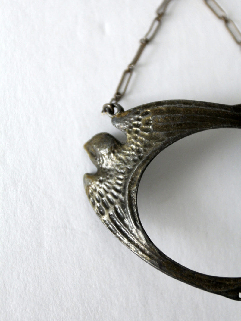 vintage bird motif metal bracelet