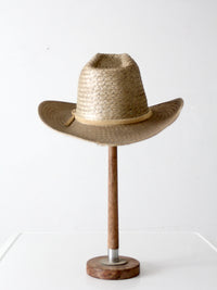 vintage 1970s straw cowboy hat | size 7 1/8