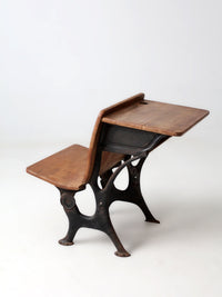 antique Chicago cast iron school desk