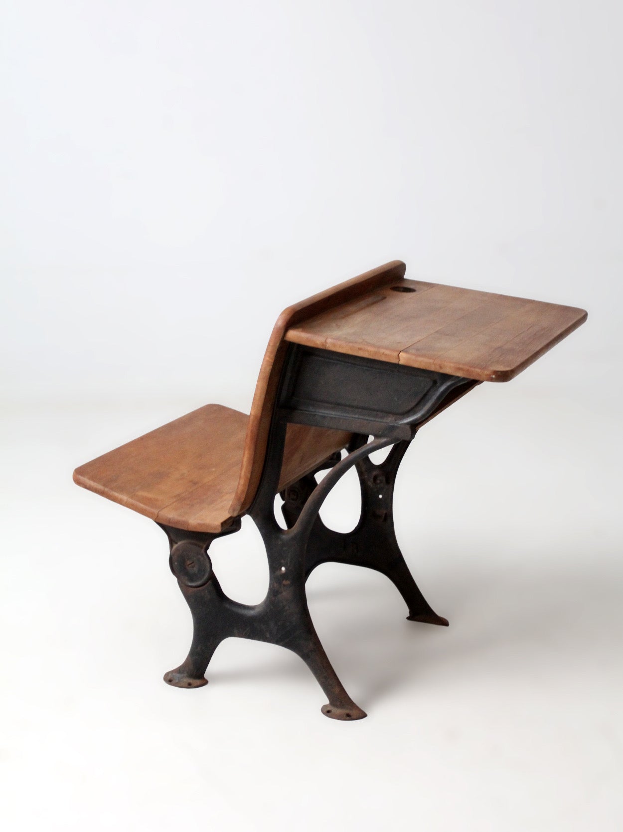 antique Chicago cast iron school desk