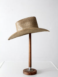 vintage 1970s straw cowboy hat | size 7 1/8