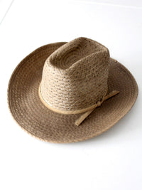 vintage 1970s straw cowboy hat | size 7 1/8