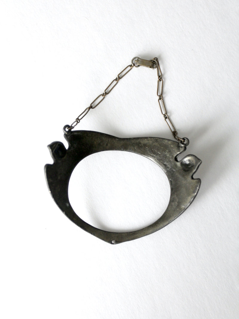 vintage bird motif metal bracelet