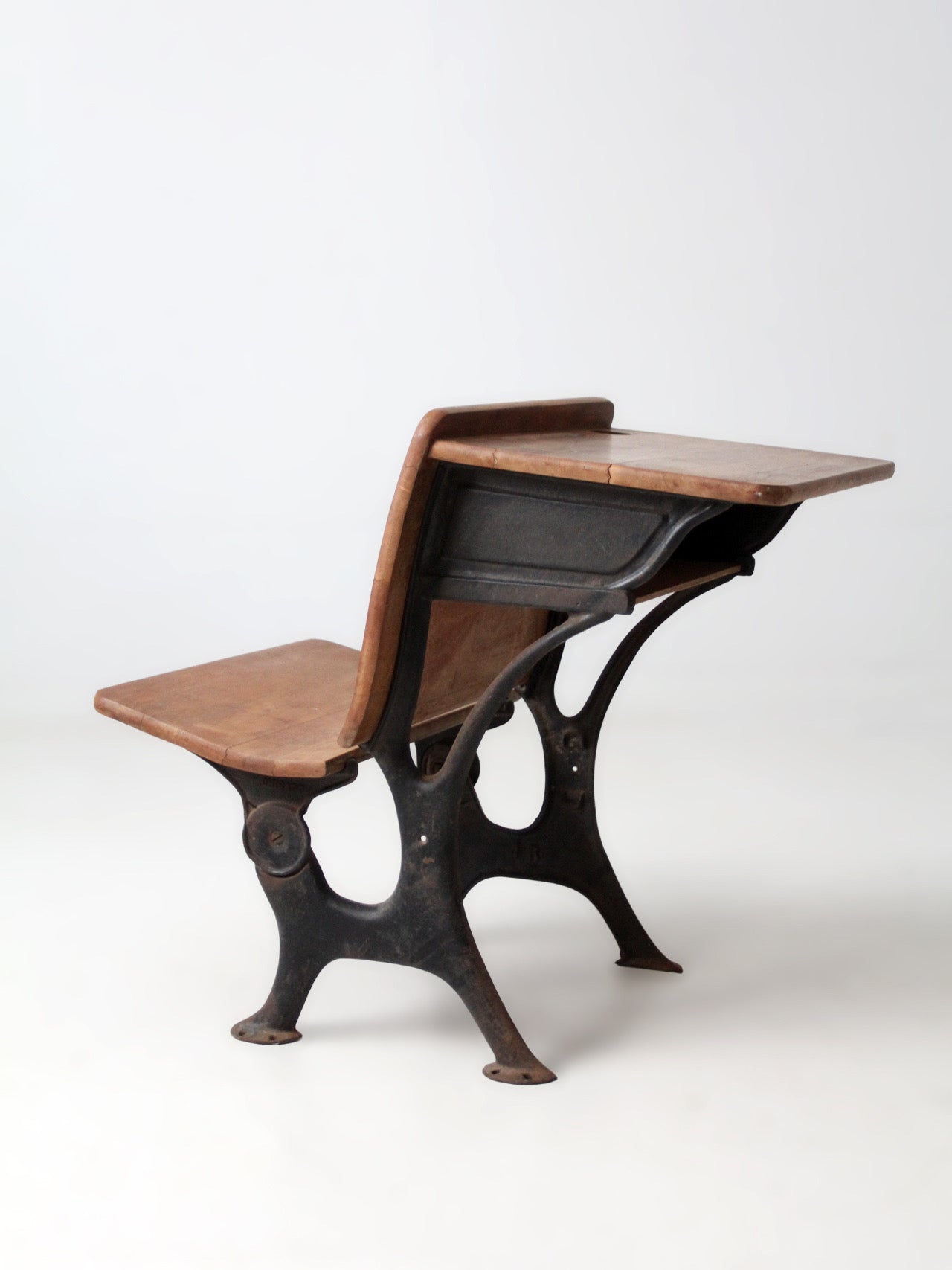 antique Chicago cast iron school desk