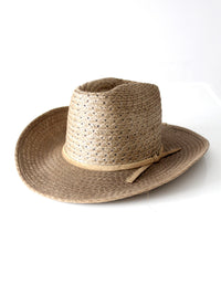 vintage 1970s straw cowboy hat | size 7 1/8