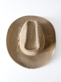 vintage 1970s straw cowboy hat | size 7 1/8