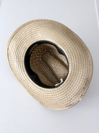 vintage 1970s straw cowboy hat | size 7 1/8