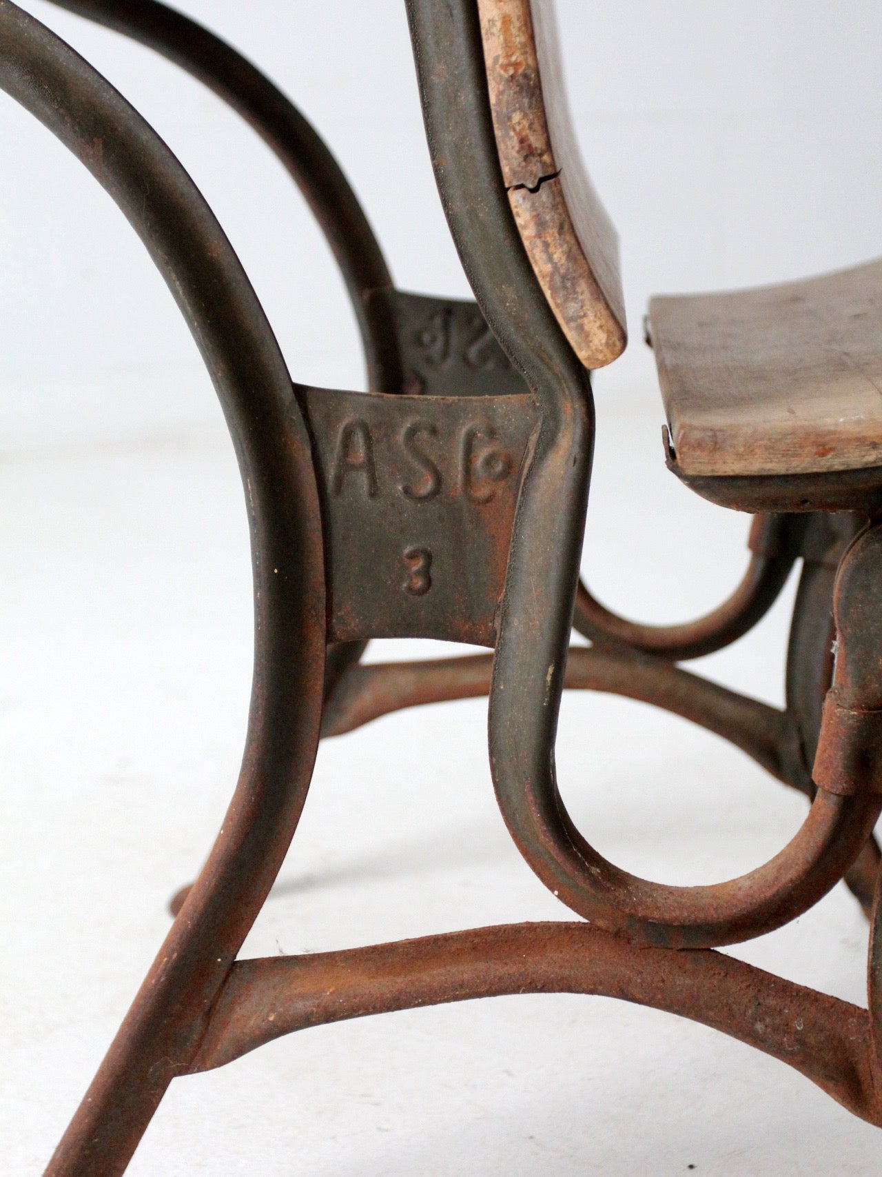antique American Seating Co school desk