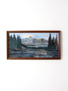 vintage mountain lake painting