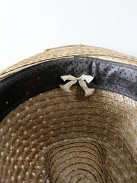 vintage 1970s straw cowboy hat | size 7 1/8