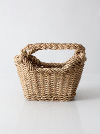 vintage woven basket with handles